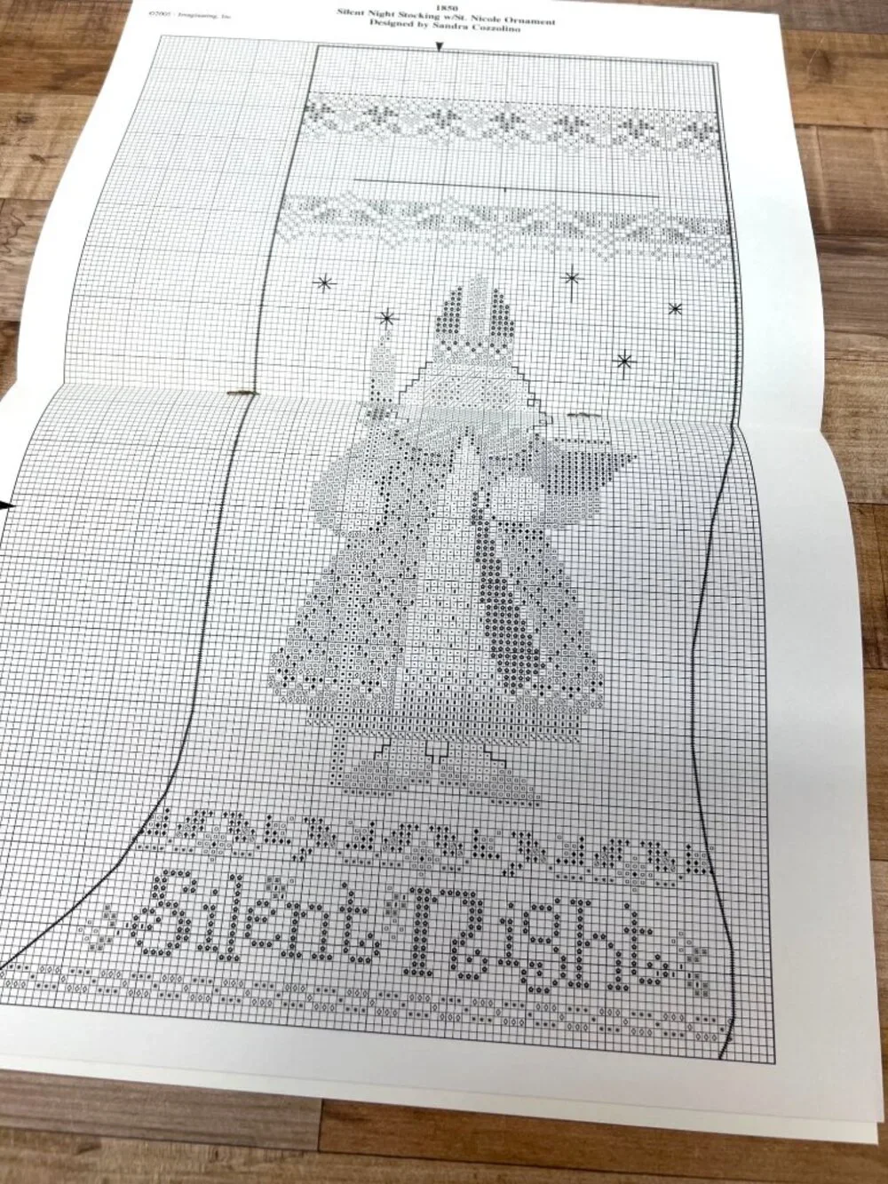 Silent Night Stocking With St. Nicole Ornament Cross Stitch Pattern Only